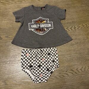 Harley Davidson Toddler Set with Shirt and Diaper Cover - Size 24‎ Months
